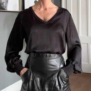 Nation LTD Black V-Neck Blouse